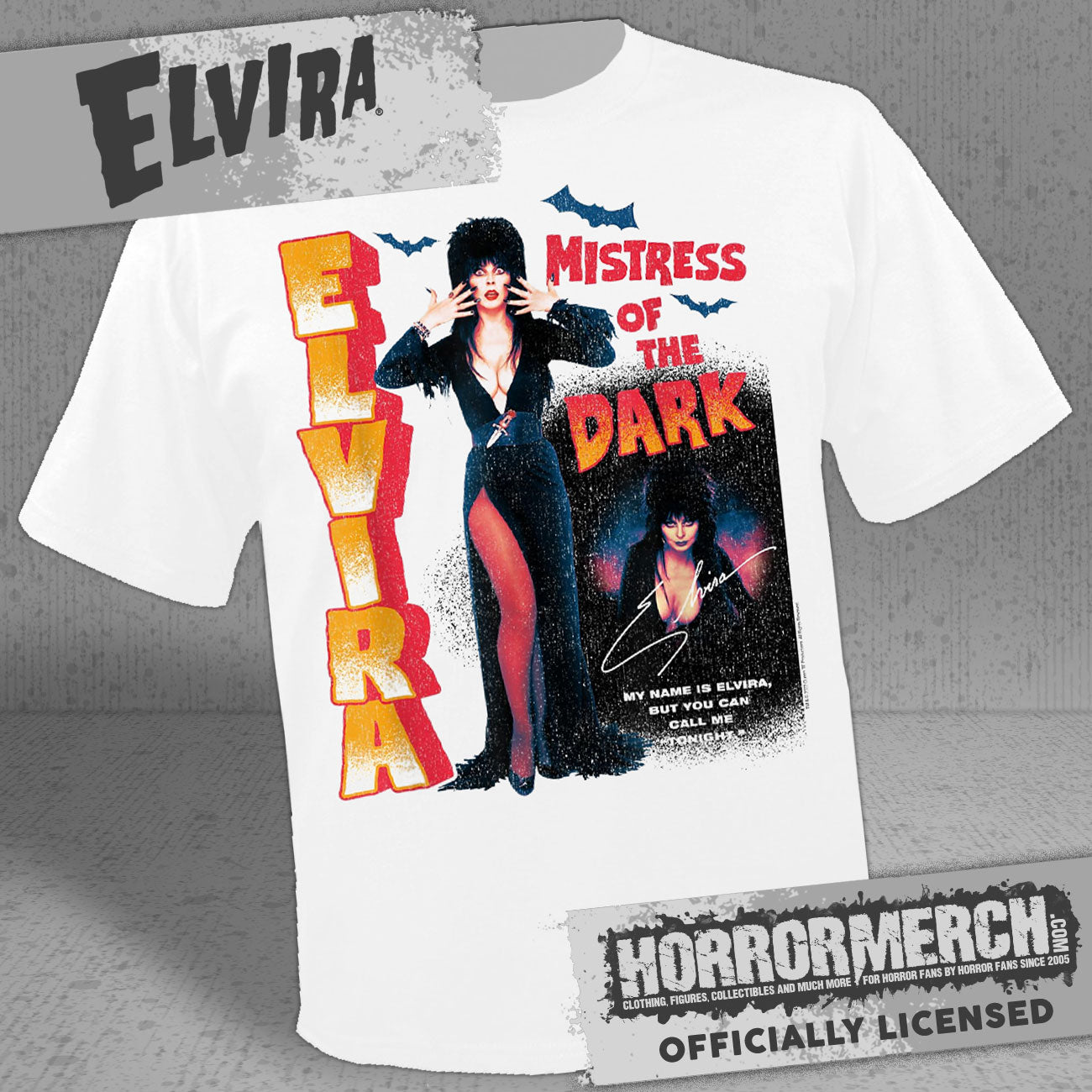 Elvira - Mistress Of The Dark (White) Mens Shirt