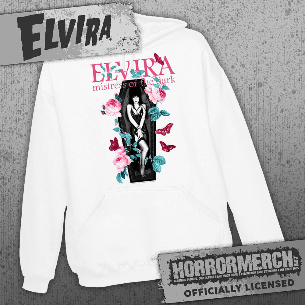 Elvira - Coffin (White) Hooded Sweatshirt