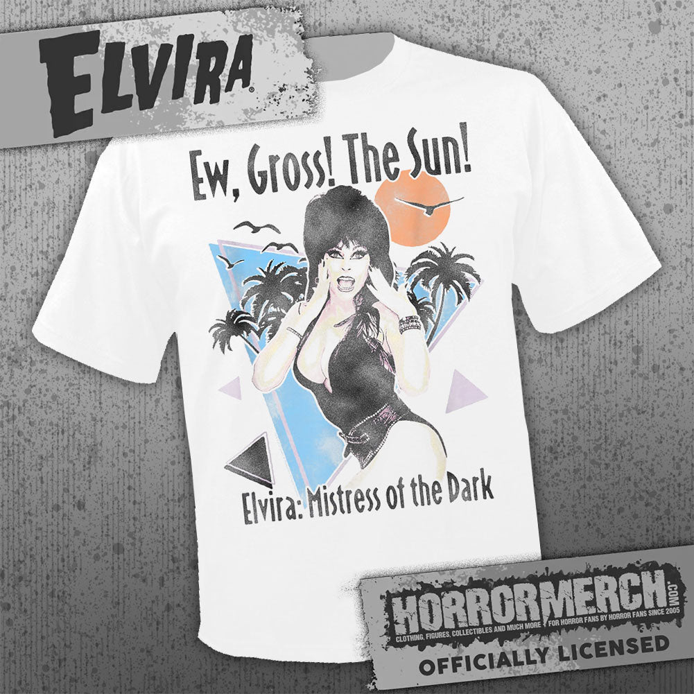 Elvira - Ew Gross The Sun (White) Womens Shirt
