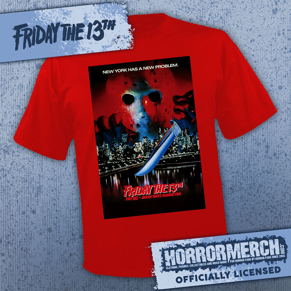 Friday The 13th - NY Poster (Red) Mens Shirt
