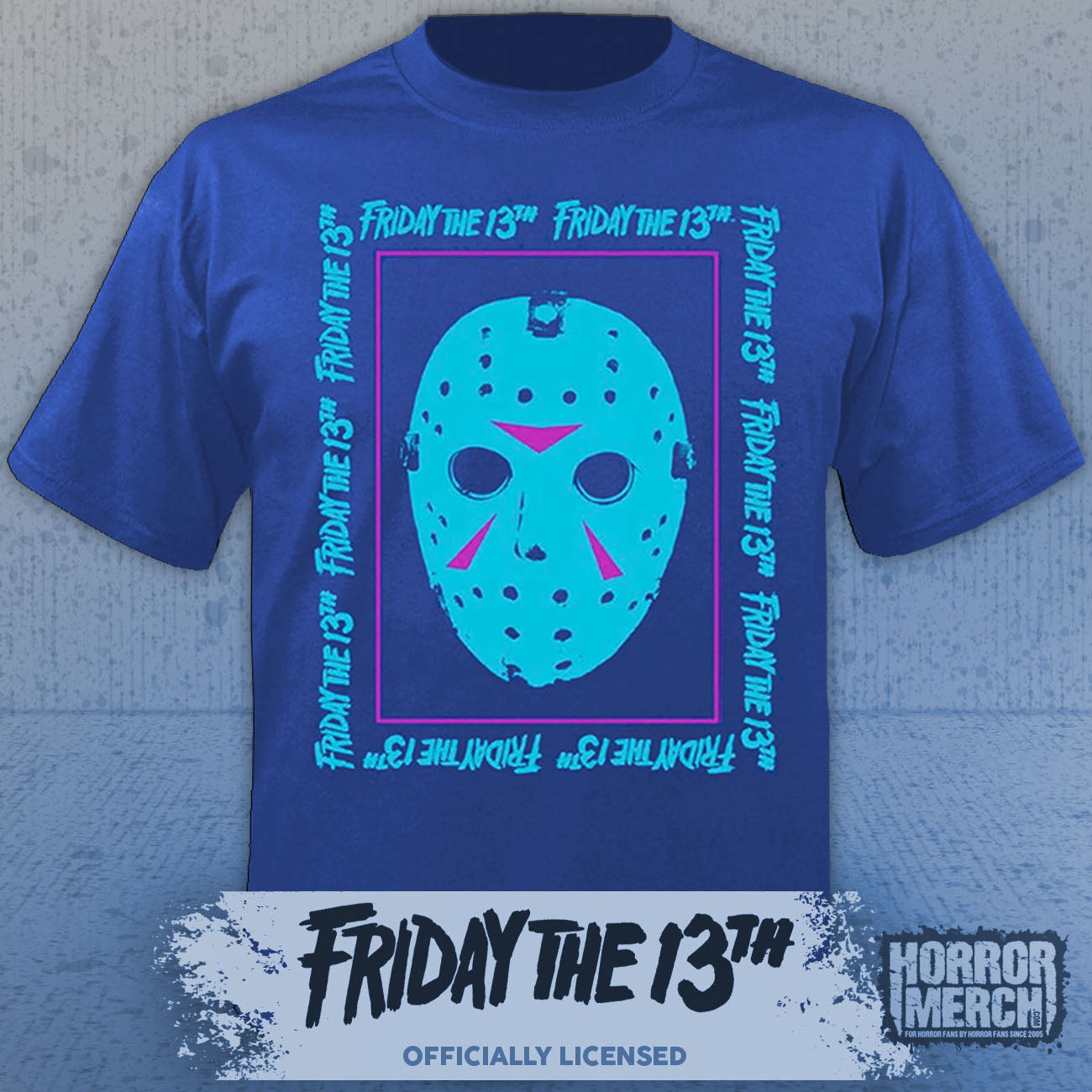 Friday The 13th - Neon Mask Mens Shirt (Blue)