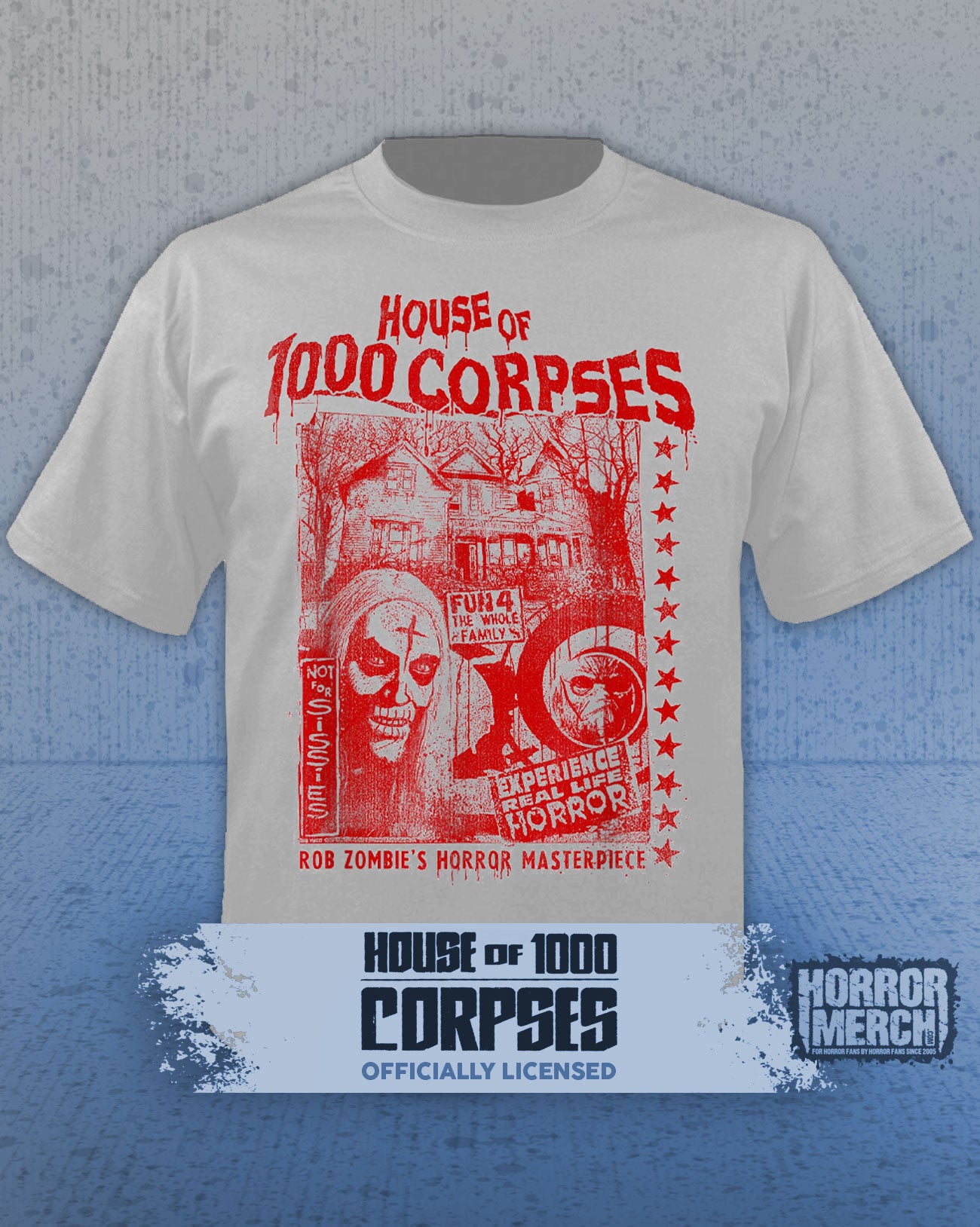 House Of 1000 Corpses - Real Life Horror Mens Shirt (Gray)