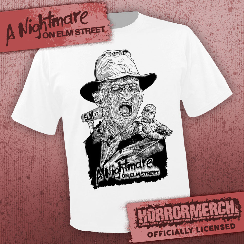 Nightmare On Elm Street - Freddy Collage (White) Mens Shirt