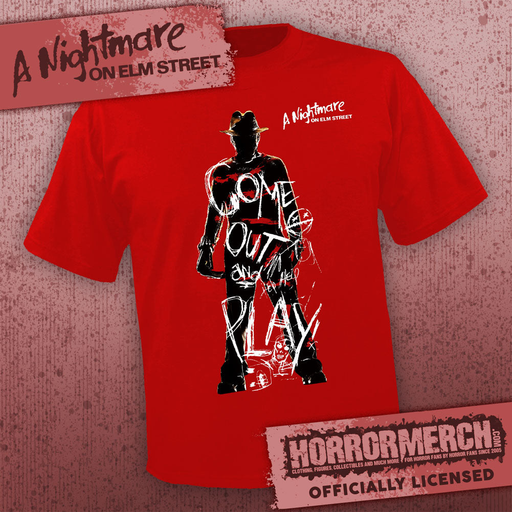 Nightmare On Elm Street - Come Out And Play (Red) Mens Shirt
