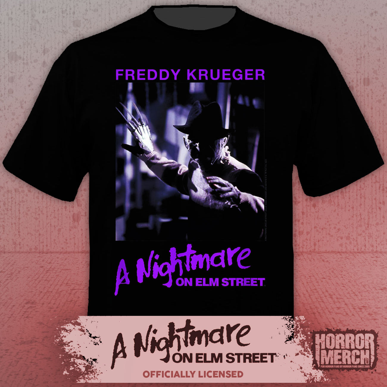 Nightmare On Elm Street - Purple Logo Mens Shirt