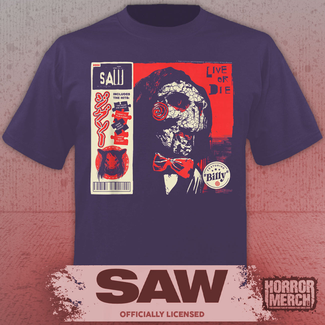 Saw - Billy (CD) Men's T-Shirt (Purple)