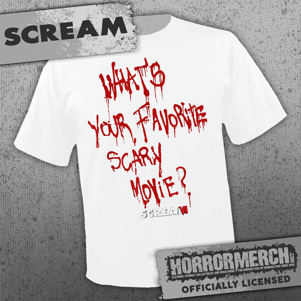 Scream - Favorite Scary Movie (White) Mens Shirt