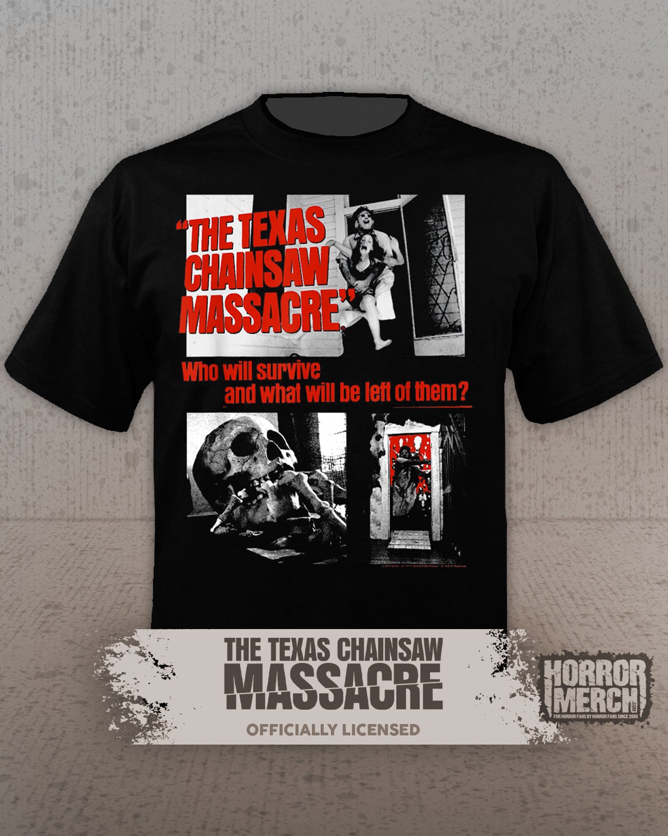 Texas Chainsaw Massacre - Collage (Who Will Survive) Mens Shirt