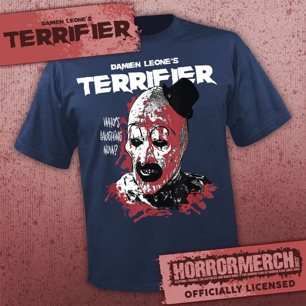 Terrifier - Whos Laughing Now (Blue) Mens Shirt