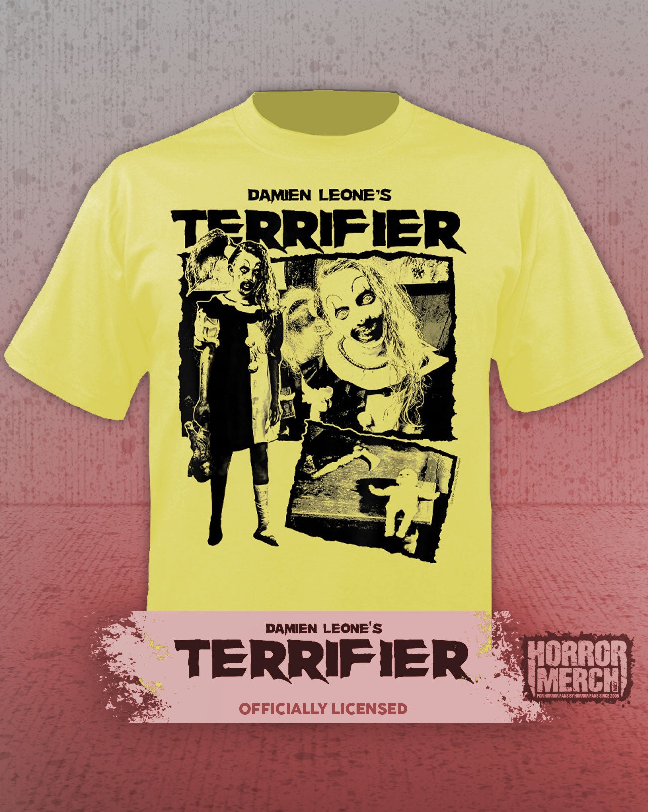 Terrifier - Girl Collage Womens Shirt (Yellow)