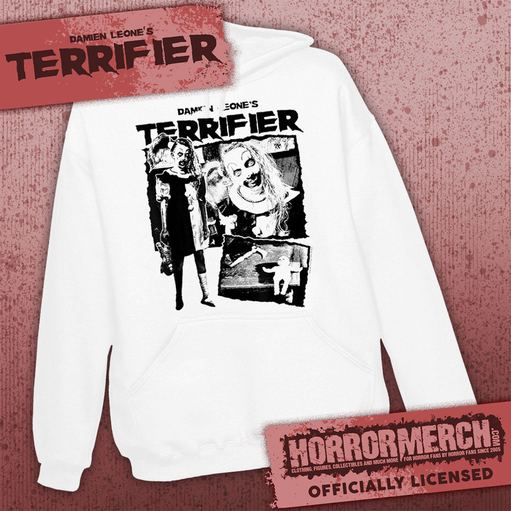 Terrifier - Girl Collage (White) Hooded Sweatshirt