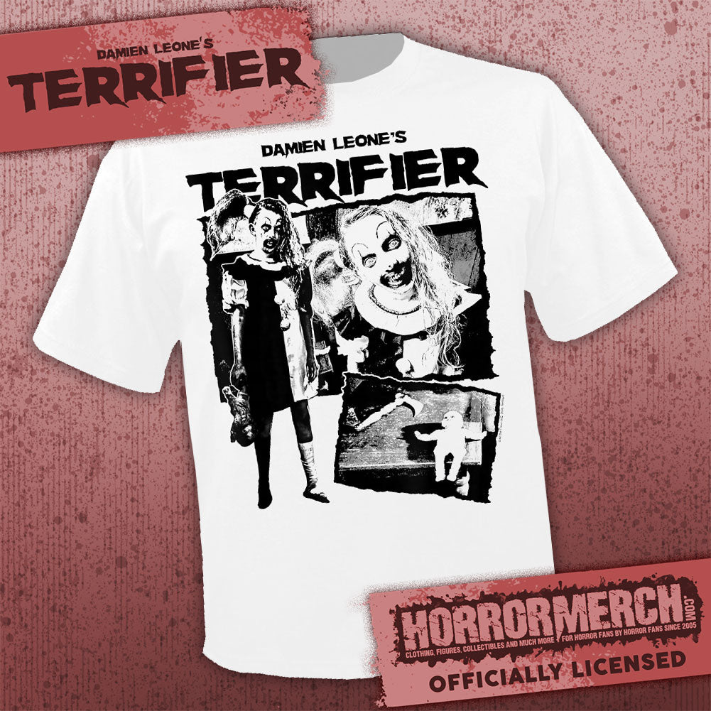 Terrifier - Girl Collage (White) Womens Shirt