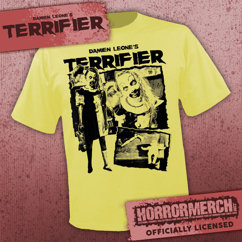 Terrifier - Girl Collage(Yellow) Womens Shirt