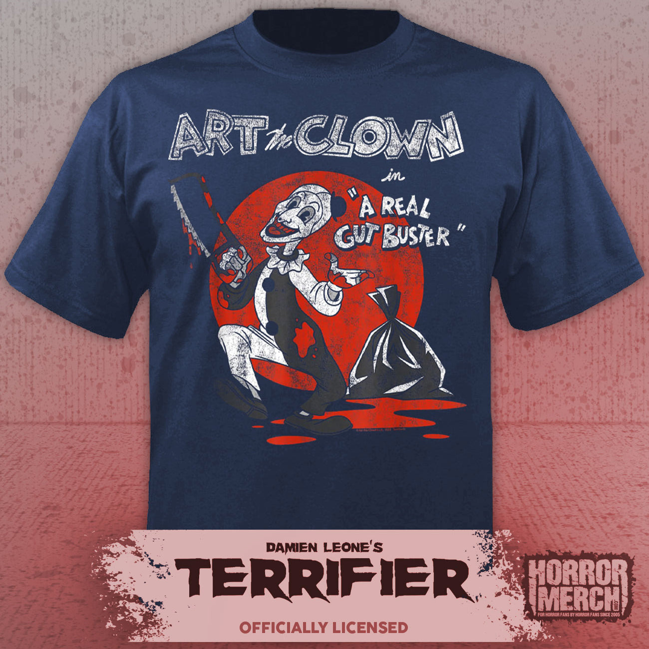Terrifier - Gut Buster Mens Shirt (Blue)