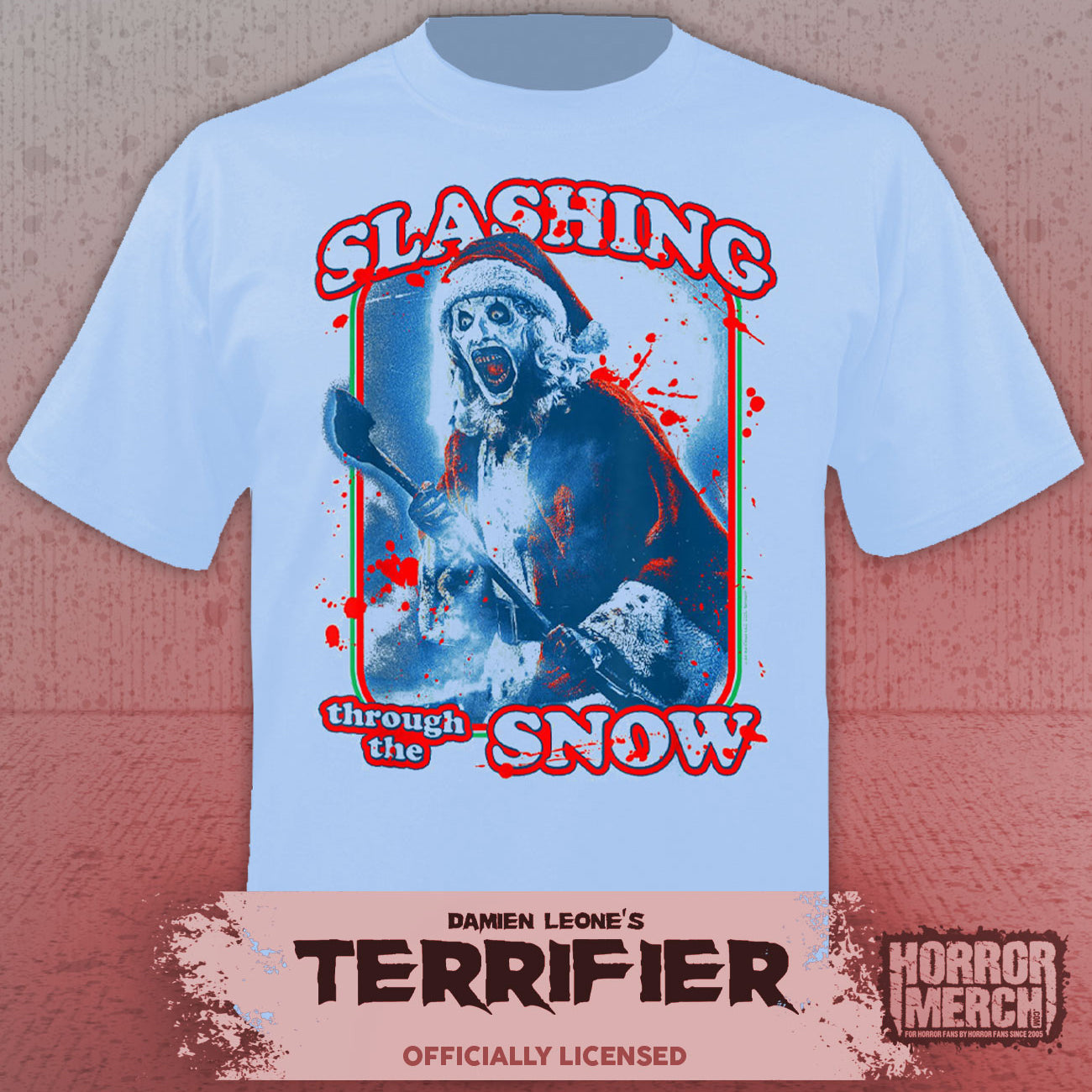Terrifier - Slashing Through The Snow Mens Shirt (Blue)