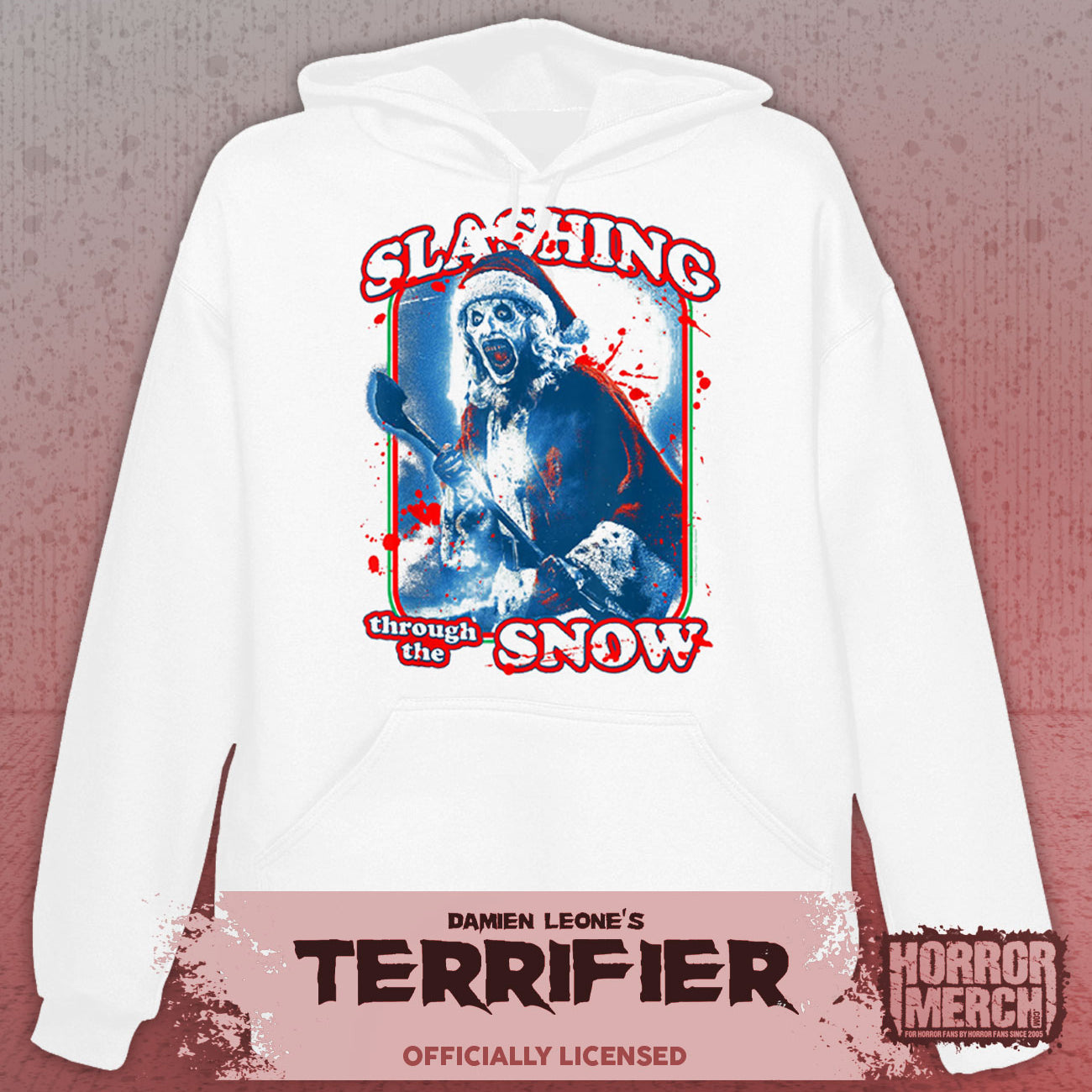 Terrifier - Slashing Through The Snow Hooded Sweatshirt (White)