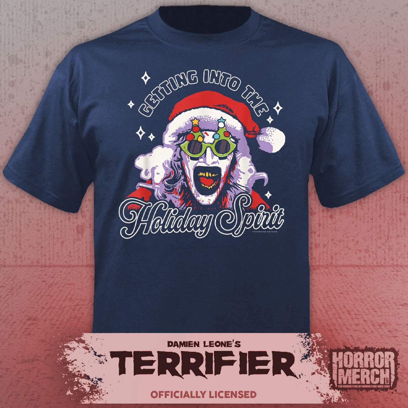Terrifier - Holiday Spirit Mens Shirt (Blue)