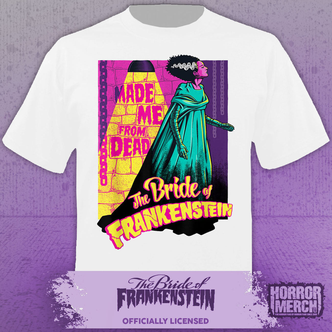 Bride Of Frankenstein - Neon Womens Shirt (White)