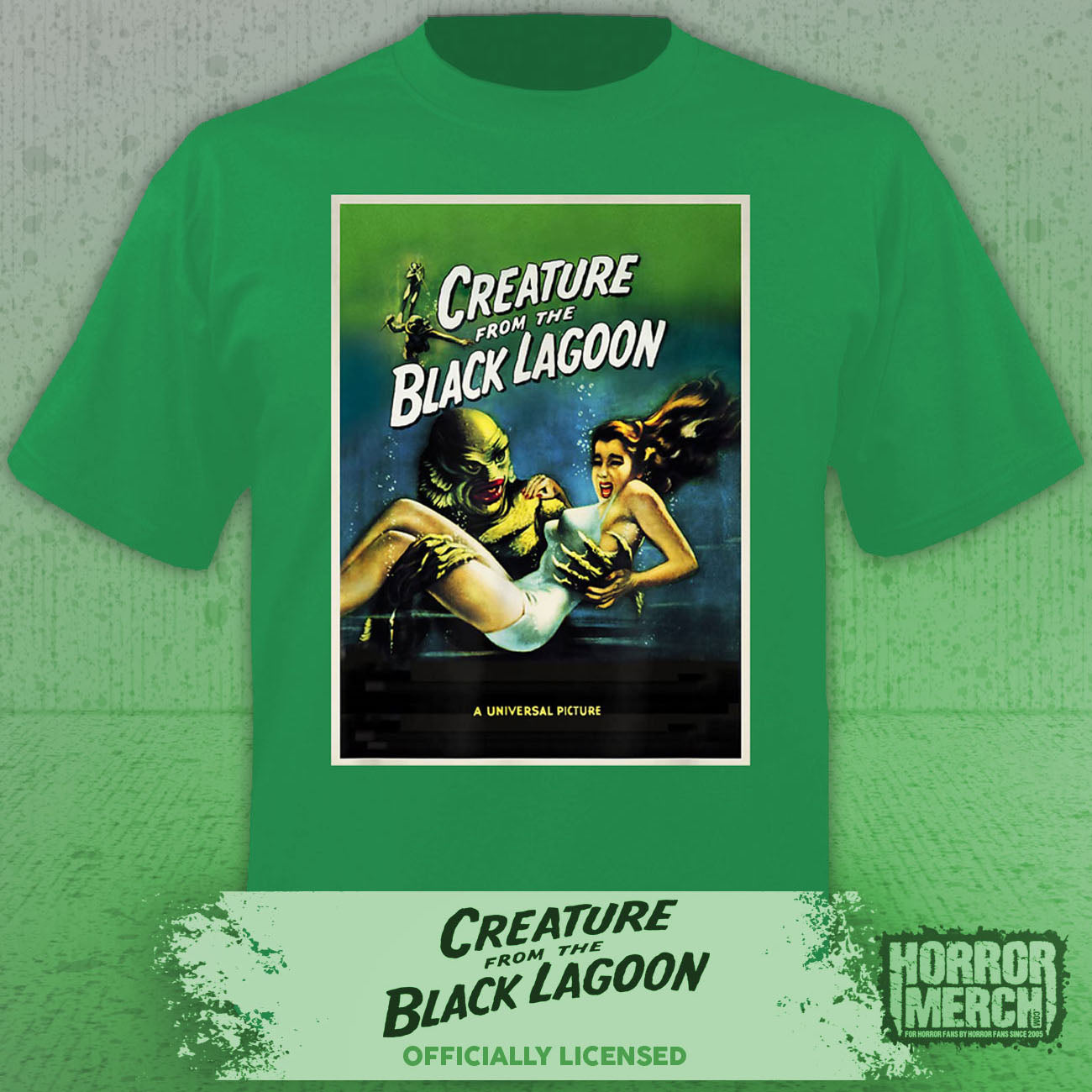 Creature From The Black Lagoon - Poster Mens Shirt (Green)