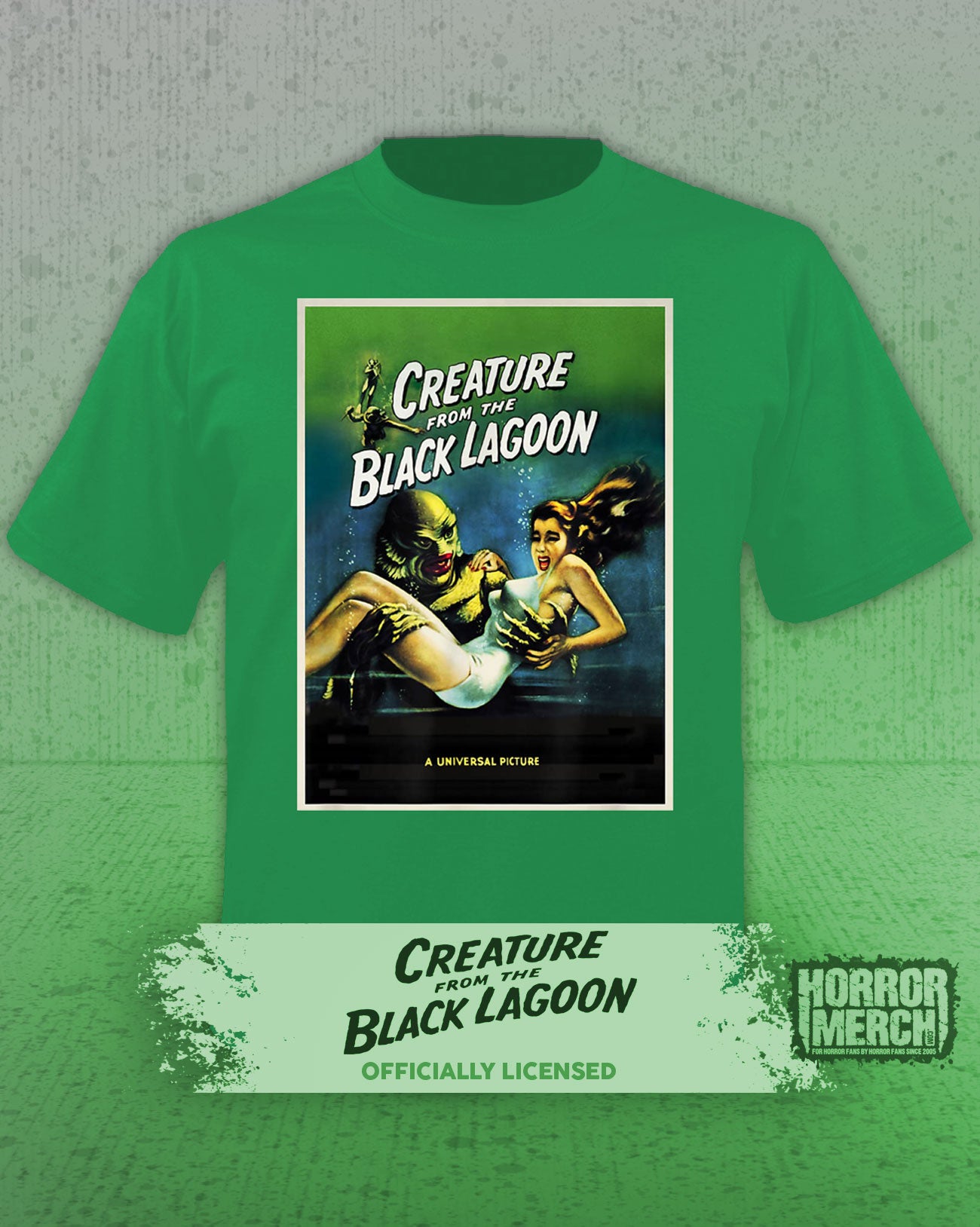 Creature From The Black Lagoon - Poster Mens Shirt (Green)