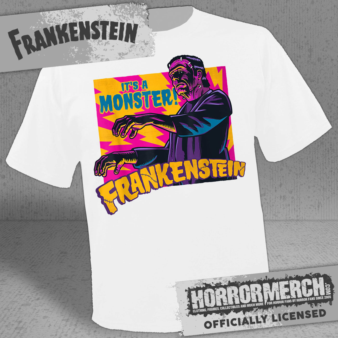 Frankenstein - Neon (White) Womens Shirt