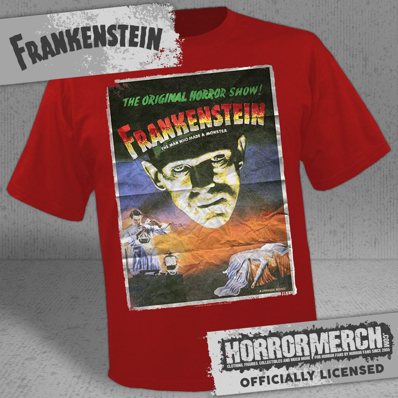 Frankenstein - Poster (Red) Mens Shirt