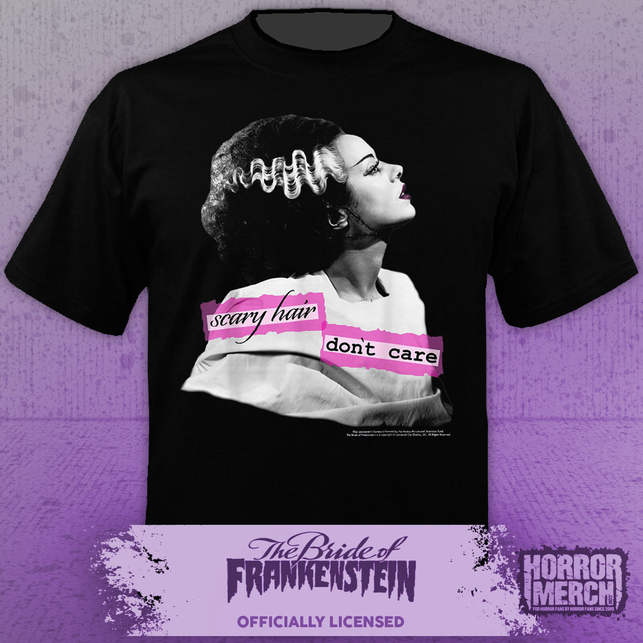 Bride Of Frankenstein - Scary Hair - Dont Care Womens Shirt