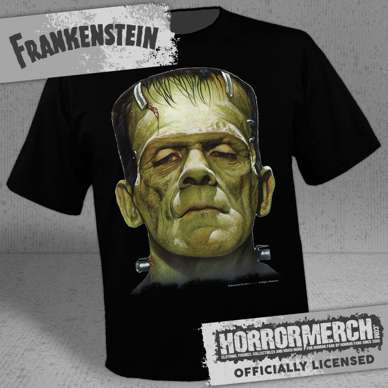 Frankenstein - Closeup (Black) Mens Shirt