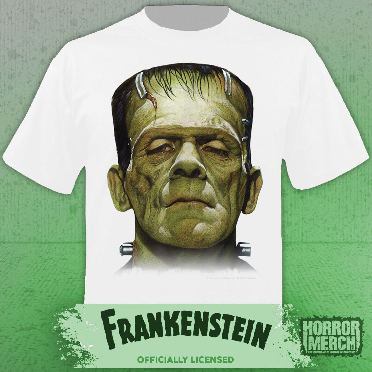 Frankenstein - Closeup Mens Shirt (White)