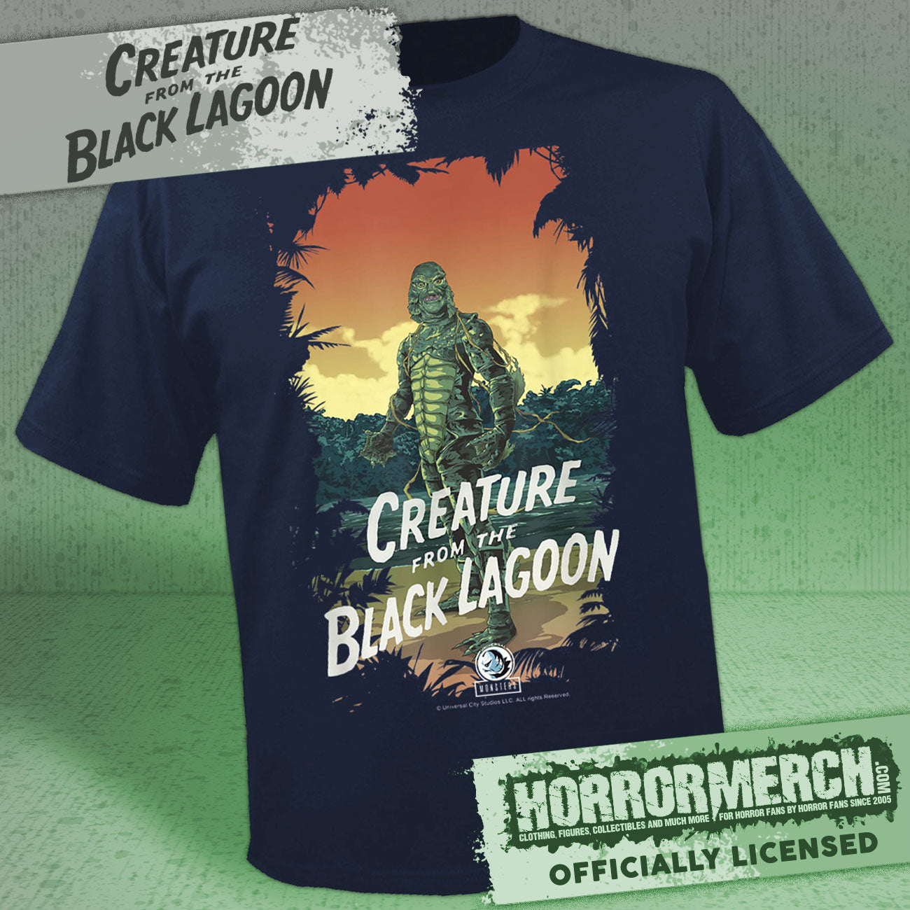 Creature From The Black Lagoon - Island (Navy) Womens Shirt