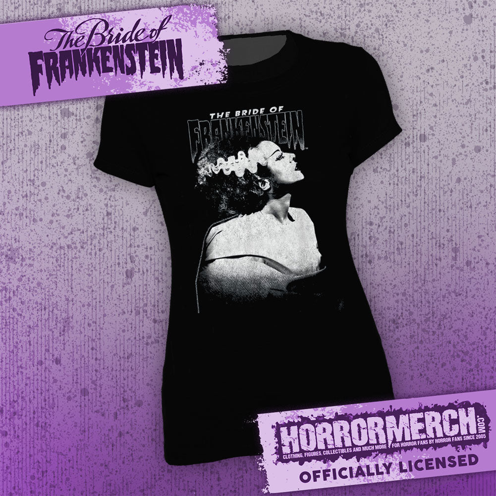 Bride Of Frankenstein - Closeup (Black) Womens Shirt