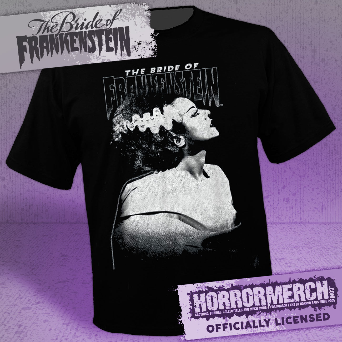Bride Of Frankenstein - Closeup (Black) Mens Shirt