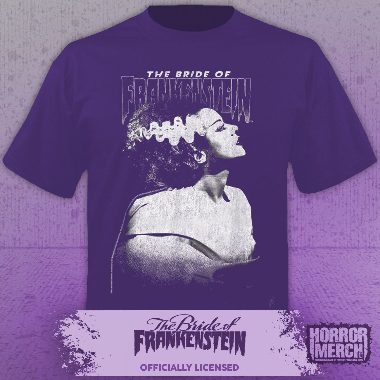 Bride Of Frankenstein - Closeup Mens Shirt (Purple)
