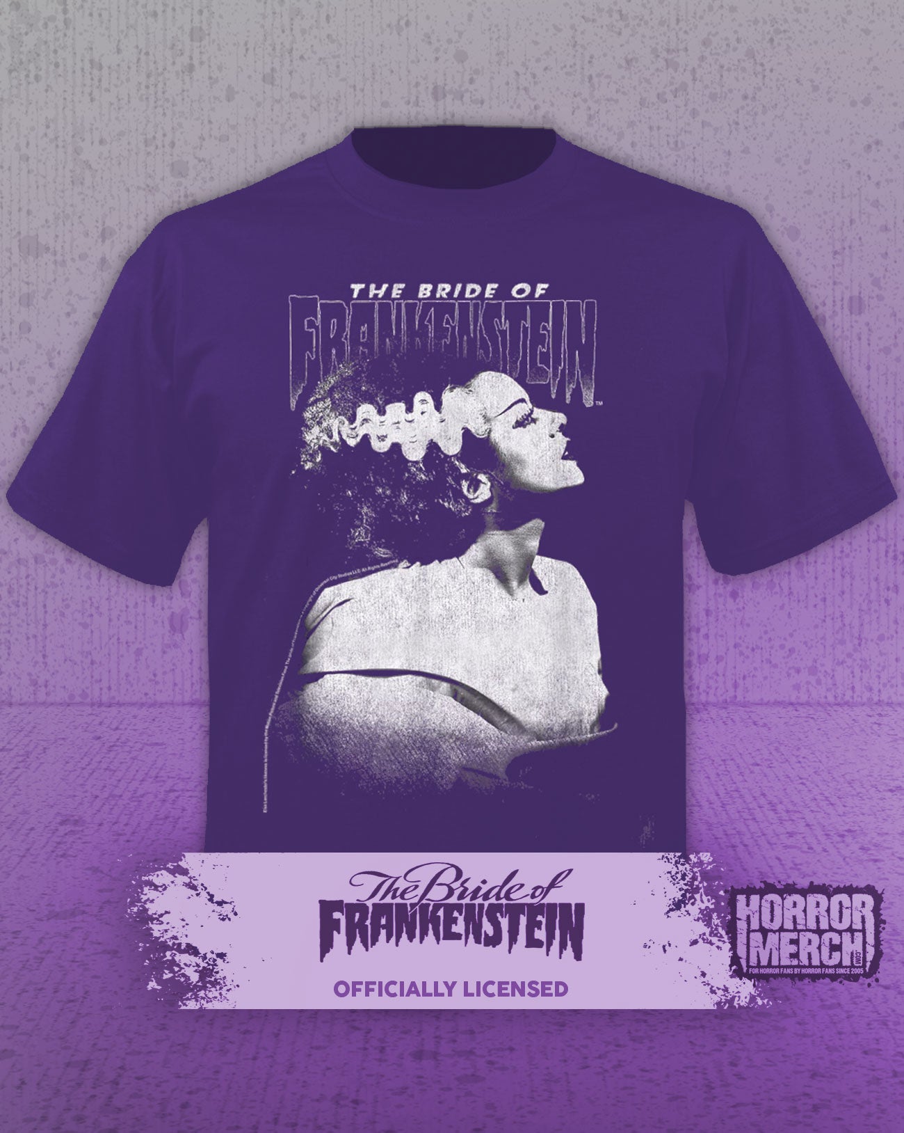 Bride Of Frankenstein - Closeup Mens Shirt (Purple)