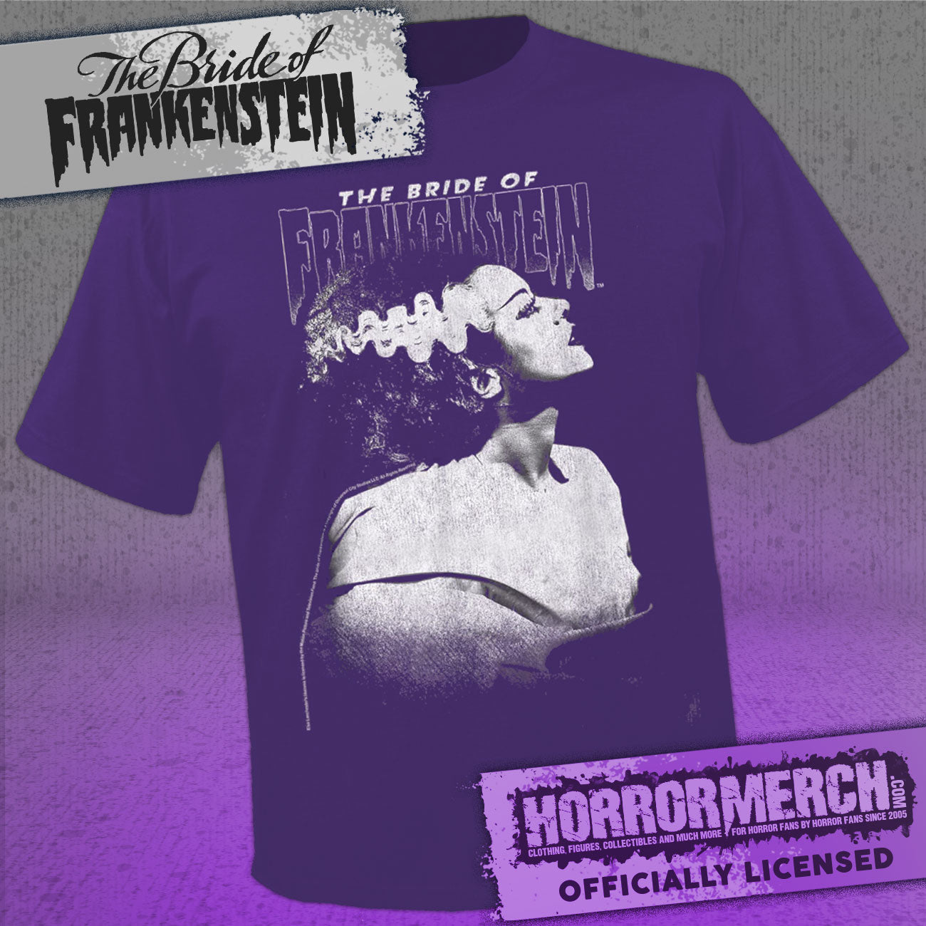 Bride Of Frankenstein - Closeup Mens Shirt (Purple)