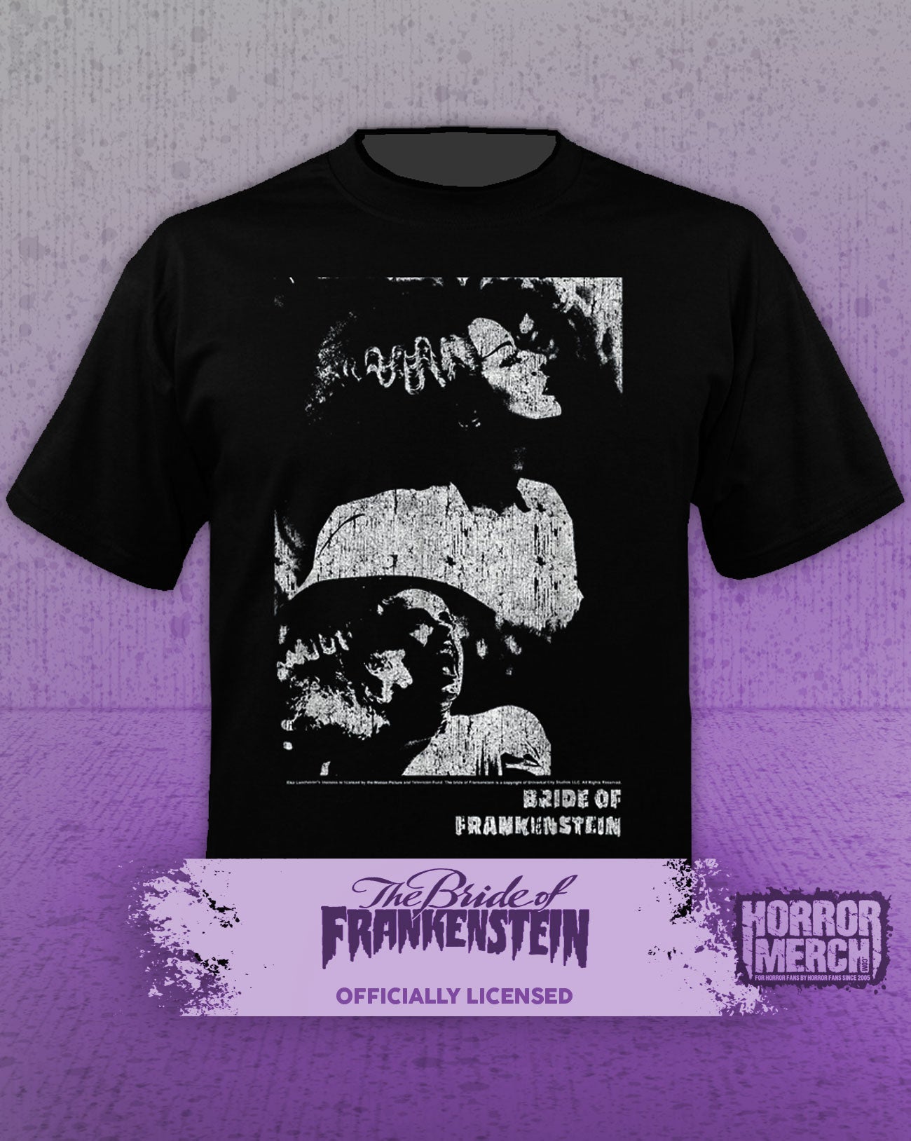 Bride Of Frankenstein - BW Collage Shirt (White)