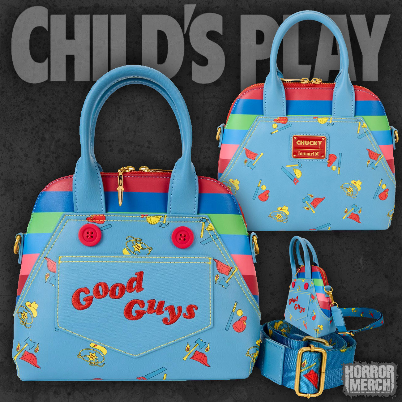 child's play chucky good guys mini backpack LOUNGEFLY : CHILDS PLAY