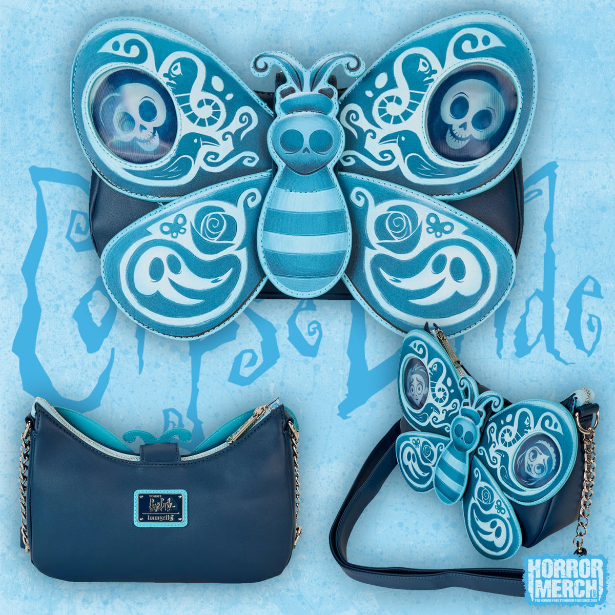 Corpse Bride - Skull Butterfly (Lenticular) Crossbody Bag Accessories