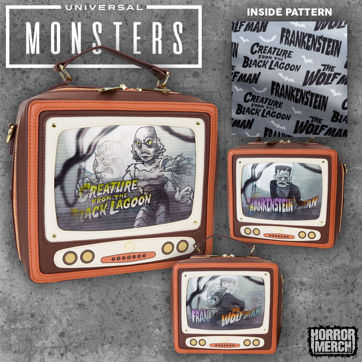Universal Monsters - TV Triple Lenticular - Crossbody Bag Accessories