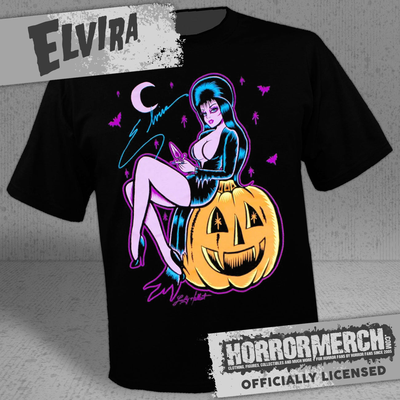 Elvira - Pin-Up Pumpkin Mens Shirt