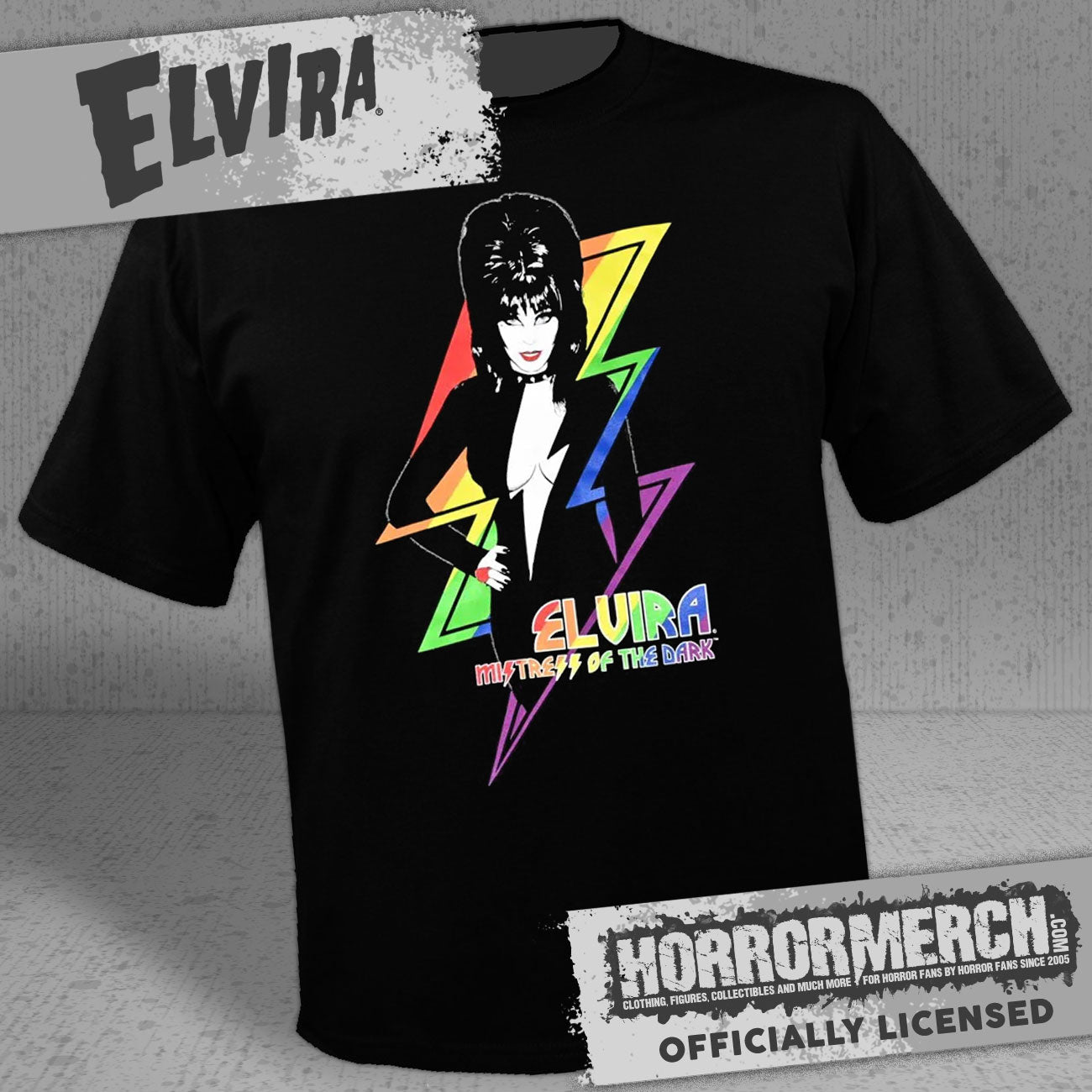 Elvira - Rainbow Lightning Mens Shirt