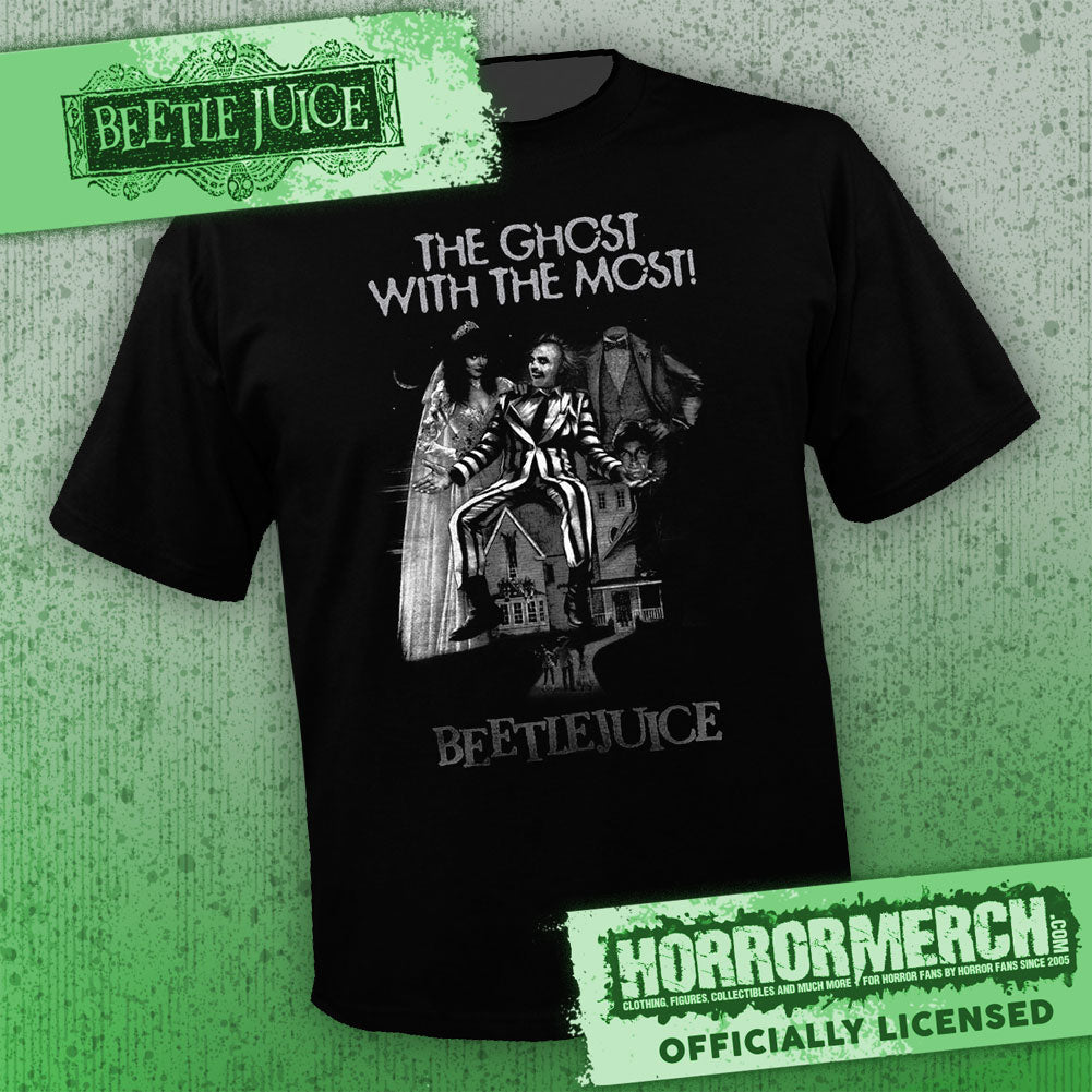 Beetlejuice - Poster (Grayscale) Mens Shirt