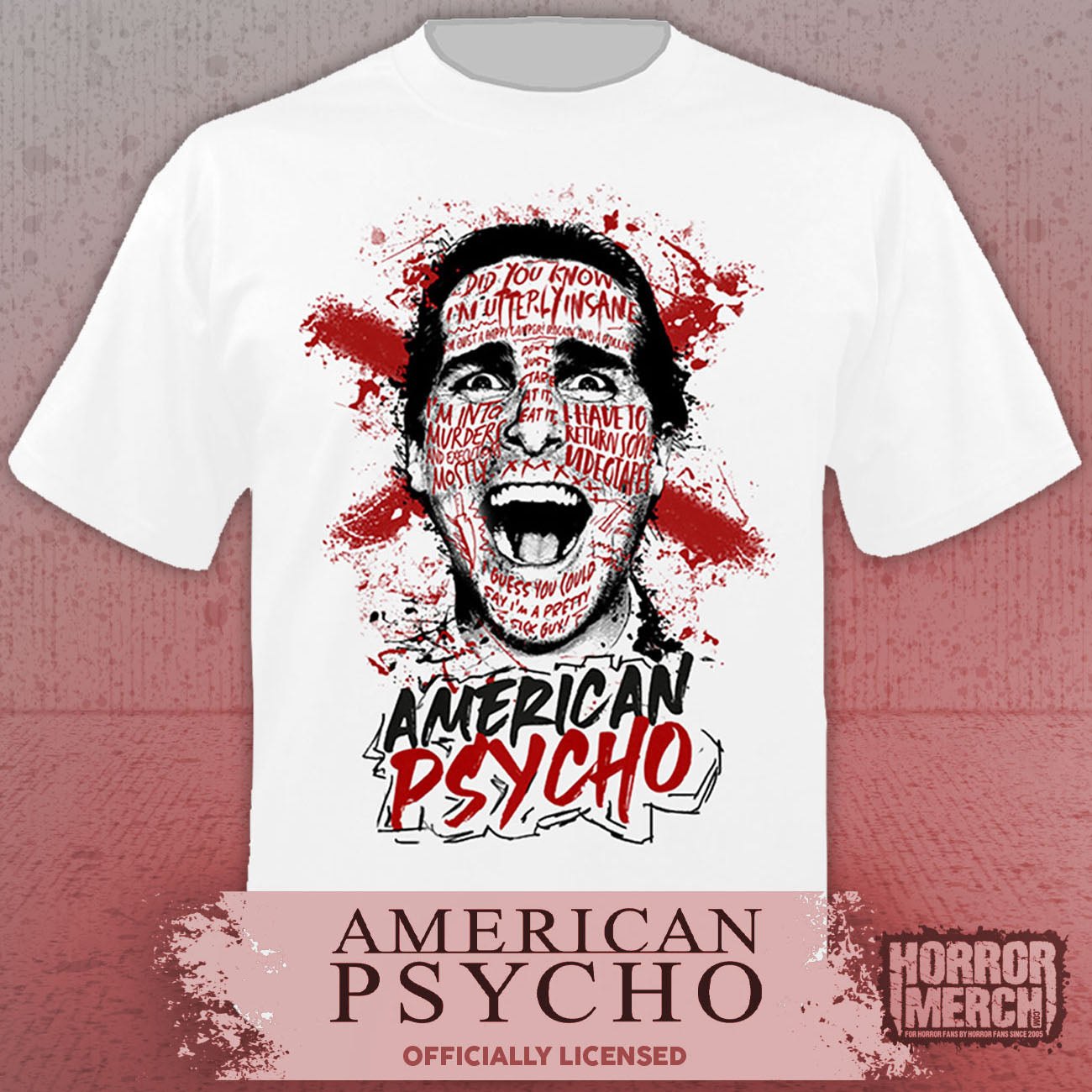 American Psycho - Splatter Art Mens Shirt (White)