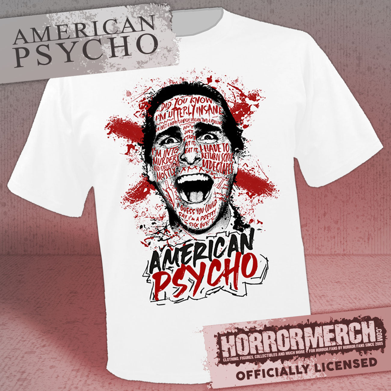 American Psycho - Splatter Art Mens Shirt (White)