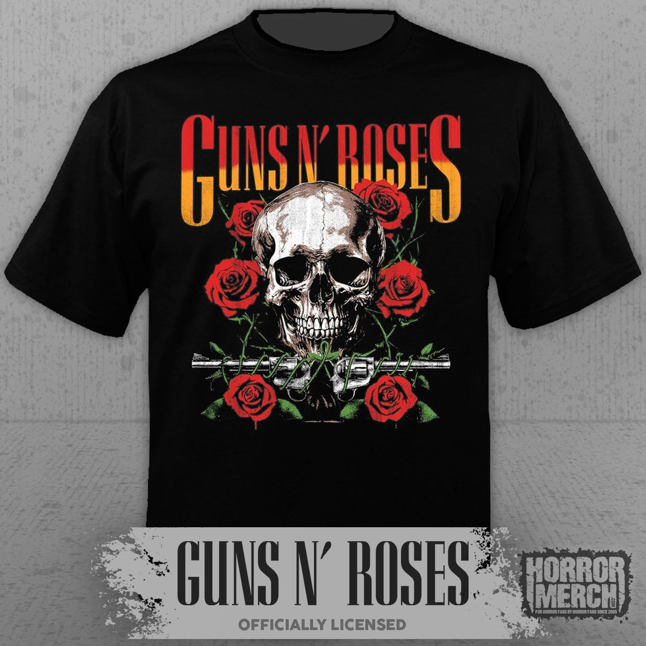 Guns N Roses - Skulls And Roses Mens Shirt