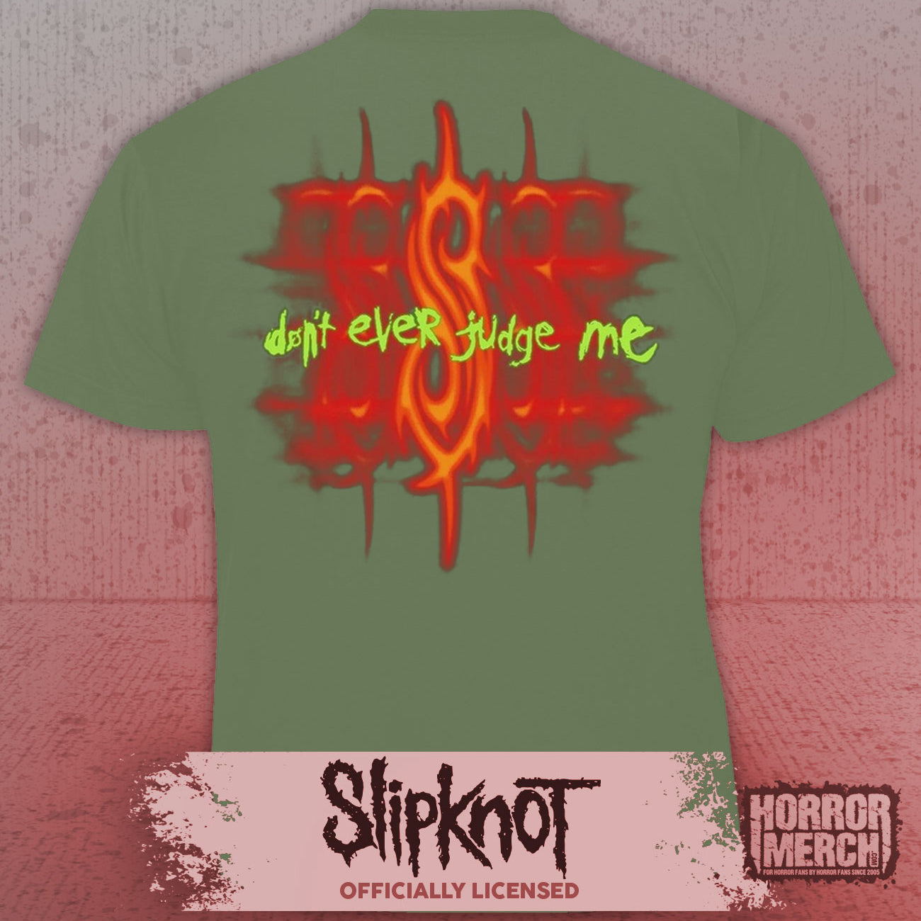 Slipknot - Dont Ever Judge Me (Front And Back Print) Mens Shirt (Green)