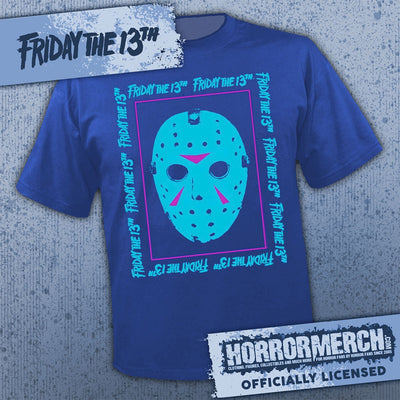 Friday The 13th - Retro Mask Detail (Blue) [Mens Shirt]
