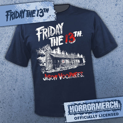 Friday The 13th - Cabin Logo (Navy) [Mens Shirt]
