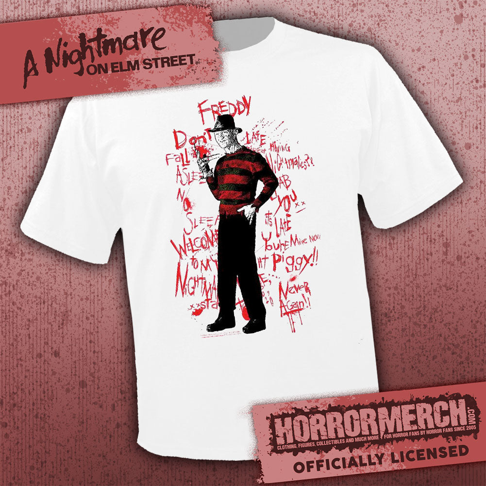 Nightmare On Elm Street - Scribble (White) [Mens Shirt]