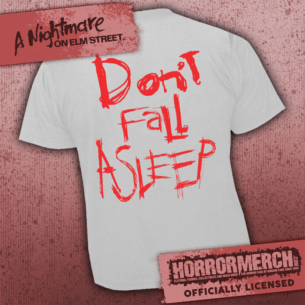 Nightmare On Elm Street - Dont Fall Asleep (Front And Back Print) (Gray) [Mens Shirt]